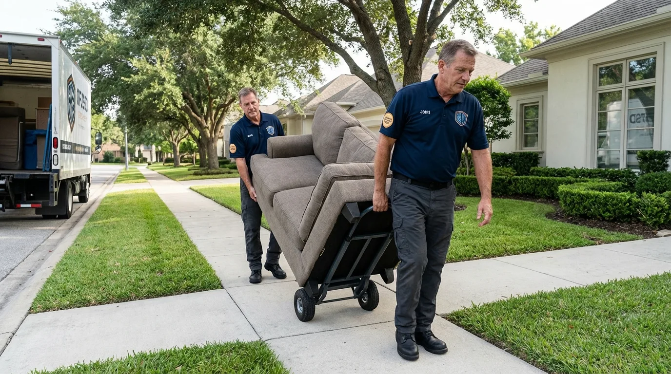 Local residential moving crew loading furniture in Taylor, NE